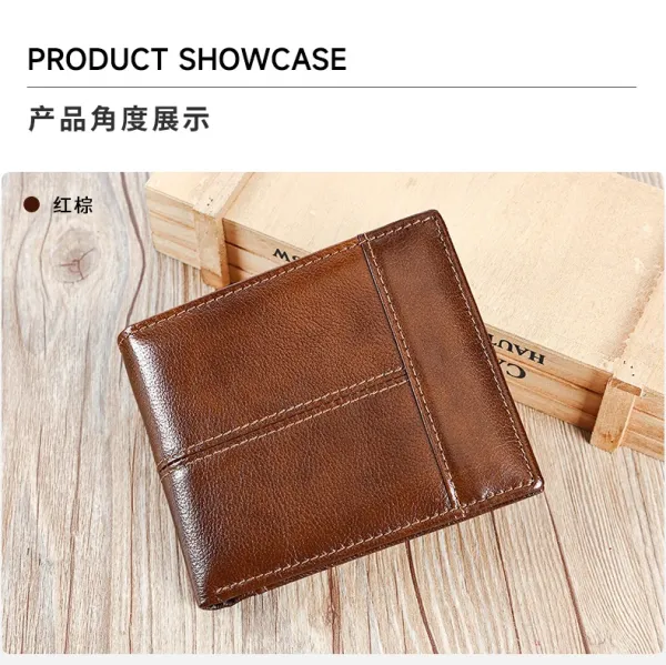 Design Crocodile-Embossed Leather Short Wallet Black - 30