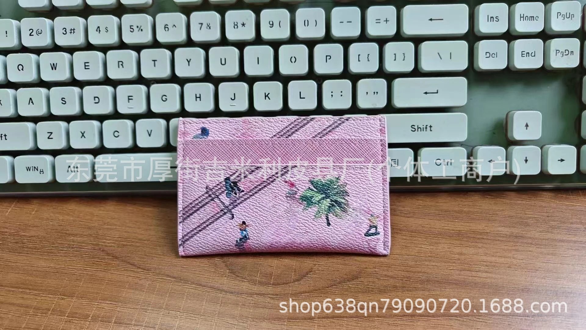 Design Tennis Court Print Orange Short Wallet - 15