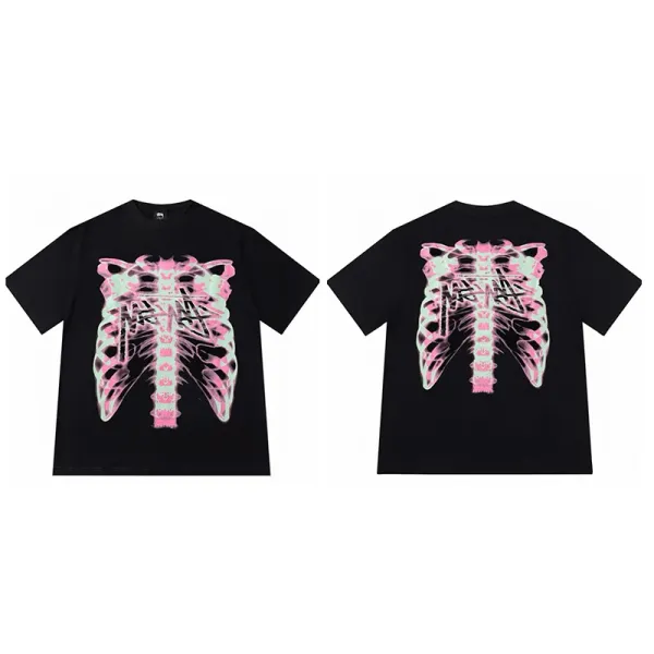 Design Ribcage X-Ray Print Black T-Shirt - 1