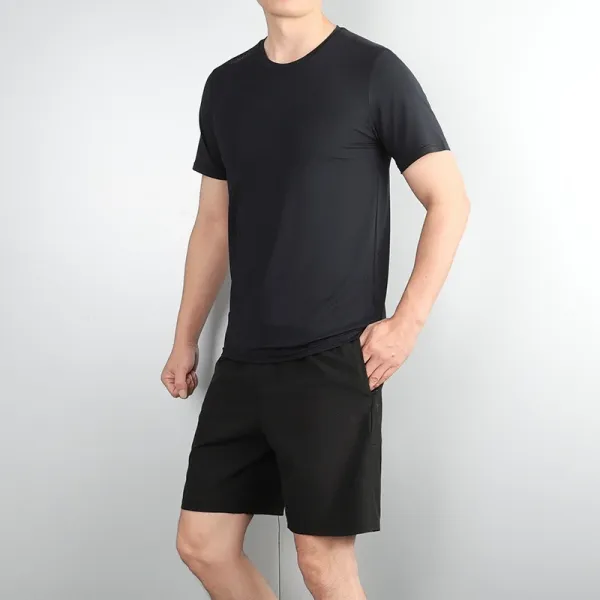 Design Performance T-Shirt and Shorts Set Gray Activewear - 5