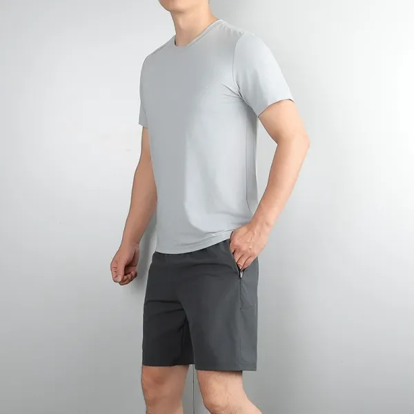 Design Performance T-Shirt and Shorts Set Gray Activewear - 12