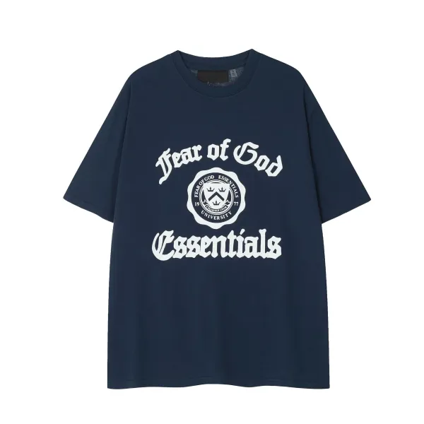 Fear of God Essentials Logo-Print Drawstring Shorts Navy - 4