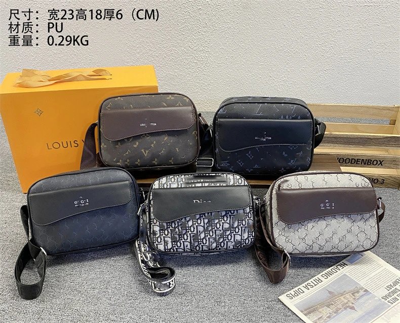 Design Camera Bag with Abstract Print Navy Blue Crossbody Bag - 2
