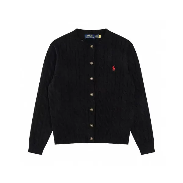 Polo Ralph Lauren Cable Knit Cardigan Charcoal Gray Cardigan - 5