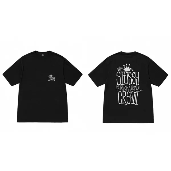 Stussy International Crew Black T-Shirt - 1