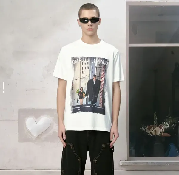 Design Charlie Luciano Maleficent x Aurora Graphic Print Off-White T-Shirt T-Shirts - 23
