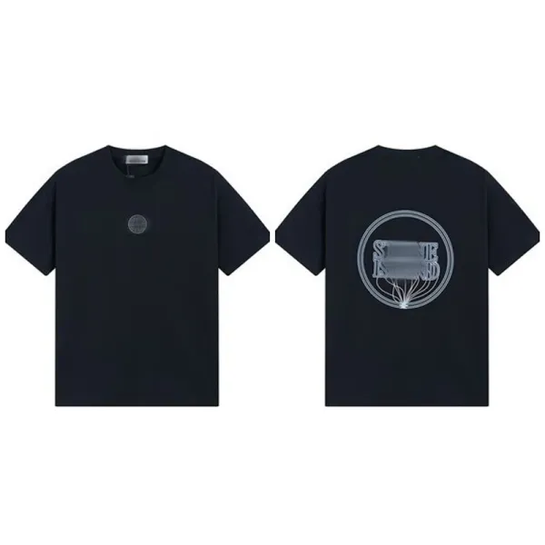 Stone Island Reflective Logo T-Shirt Black - 1