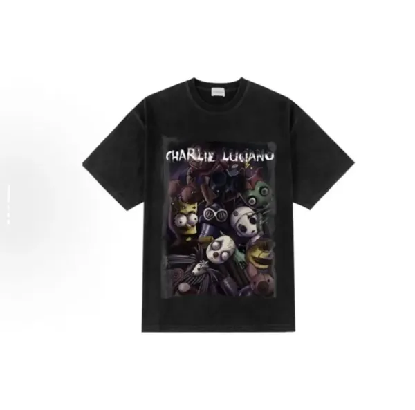 Design Charlie Luciano Graphic Print Black T-Shirt T-Shirts - 1