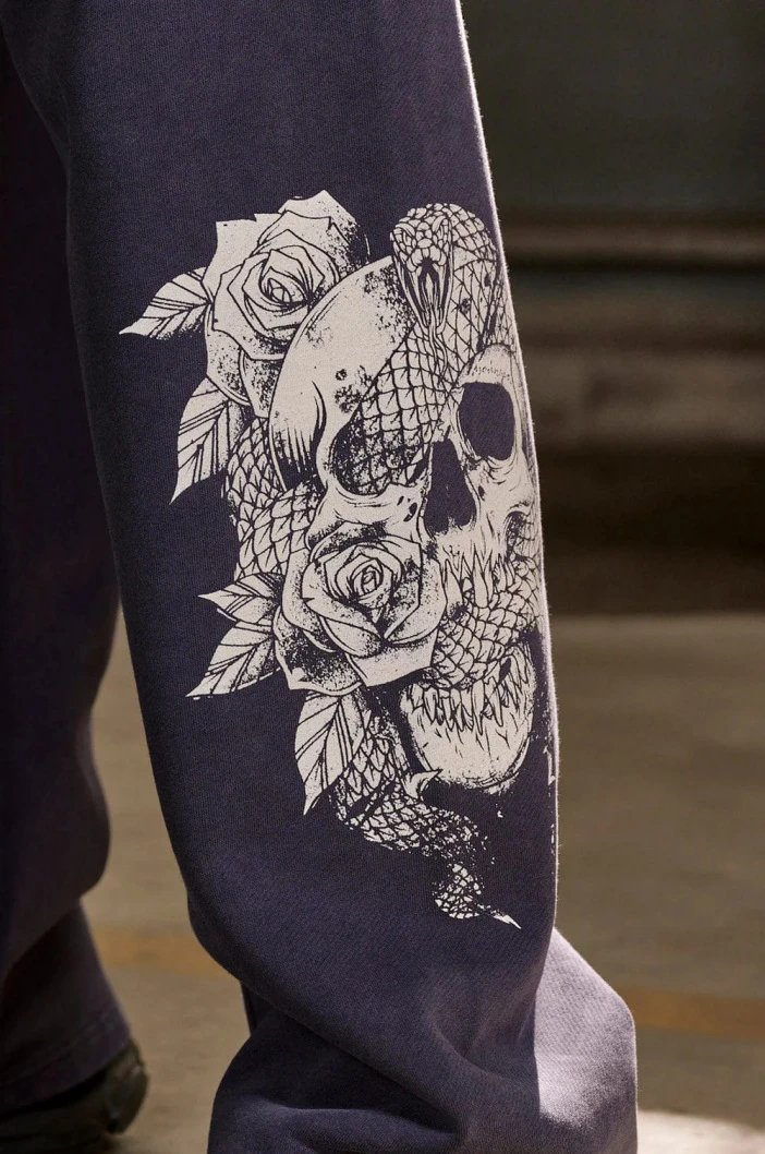 Design Houndla Skull & Roses Brown Sweatpants - 12