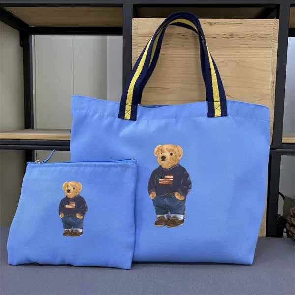 Polo Ralph Lauren Bear Tote Bag Set Navy Blue - 4