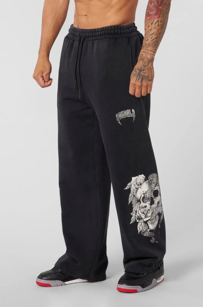Design Houndla Skull & Roses Brown Sweatpants - 16