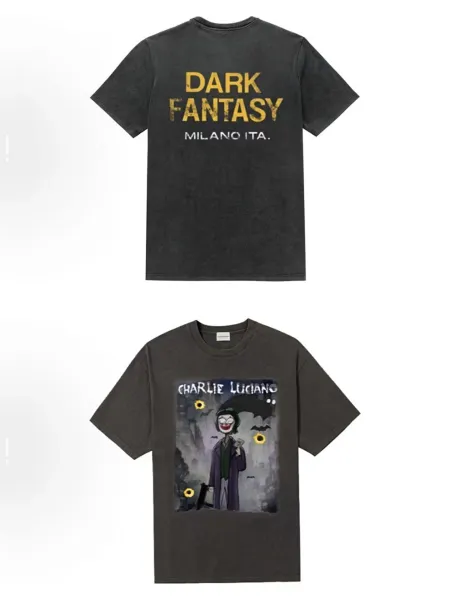 Design Charlie Luciano Maleficent x Aurora Graphic Print Off-White T-Shirt T-Shirts - 17