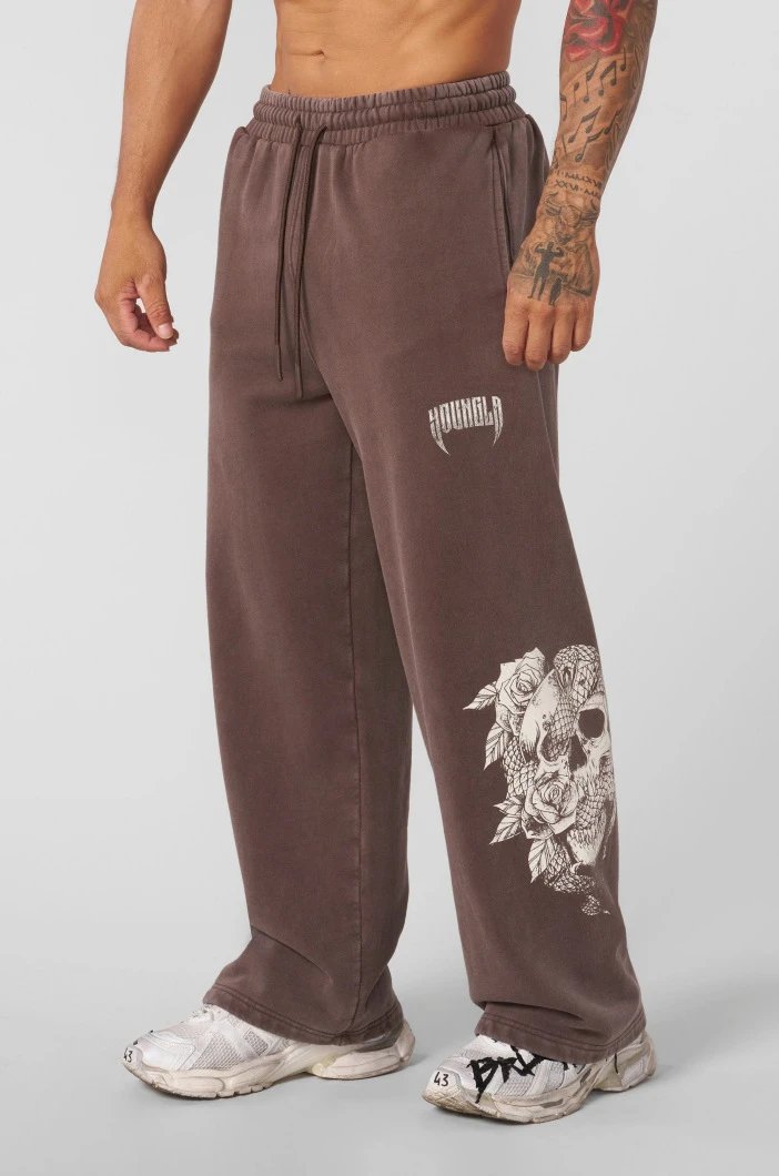 Design Houndla Skull & Roses Brown Sweatpants - 19
