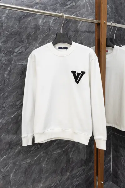 Valentino V Logo Embroidered White Hoodie - 1