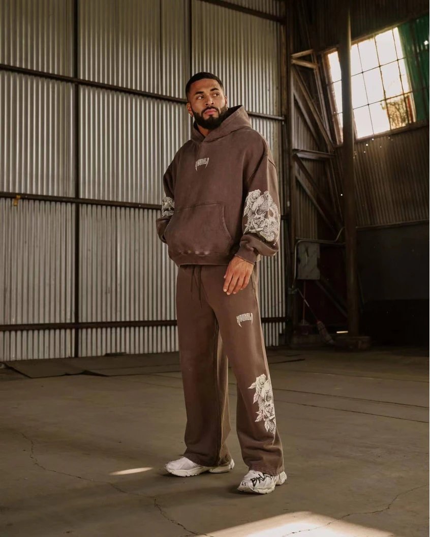 Design Houndla Skull & Roses Brown Sweatpants - 9