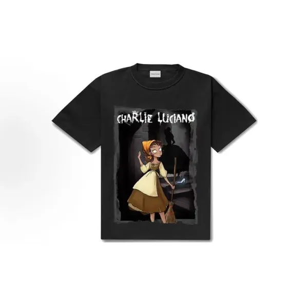 Design Charlie Luciano Maleficent x Aurora Graphic Print Off-White T-Shirt T-Shirts - 35