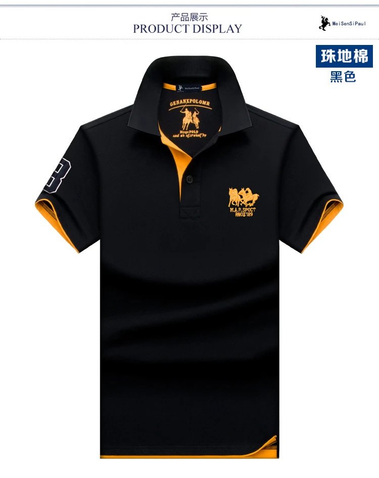 Design GENANXPOLOME Polo Shirt Black with Gold Accents Polo Tops.polo - 10