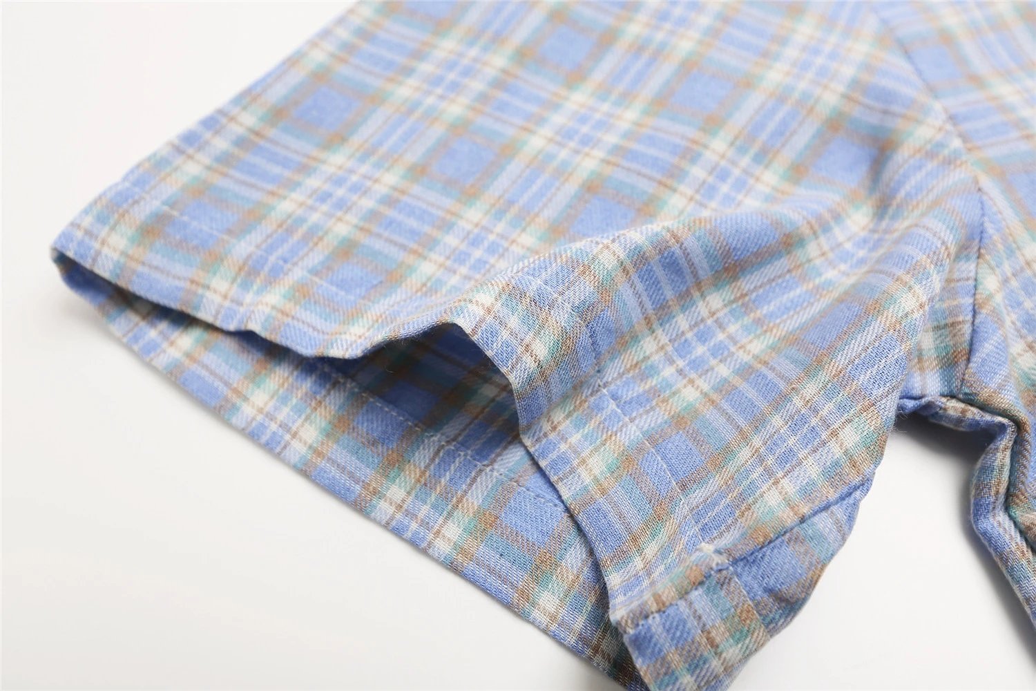 INU IKII Embroidered Plaid Shirt Blue - 13