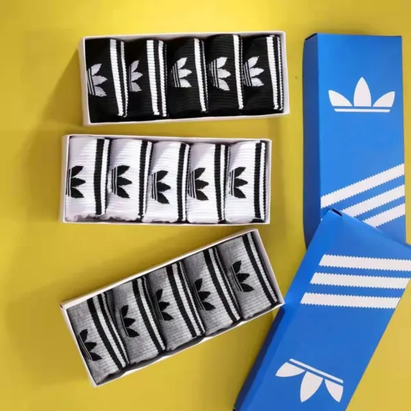 Adidas Originals Trefoil Logo Crew Socks Gray - 3