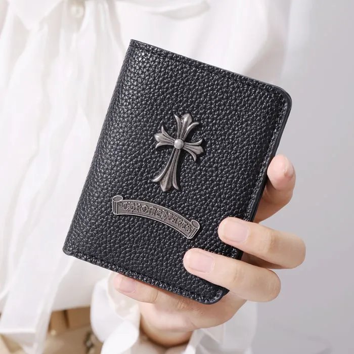 Chrome Hearts Cross Motif Leather Card Holder Black - 8