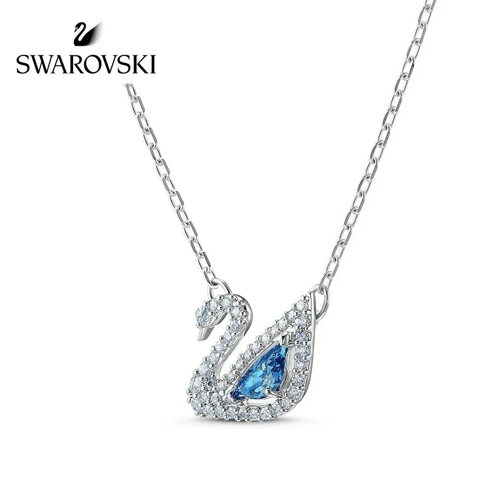 Premium Swarovski Blue Swan Necklace for Women - Elegant & Fashion Jewelry, Valentine's Day Gift