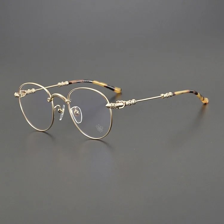 Chrome Hearts Cross Motif Round Frame Round Frame Eyeglasses