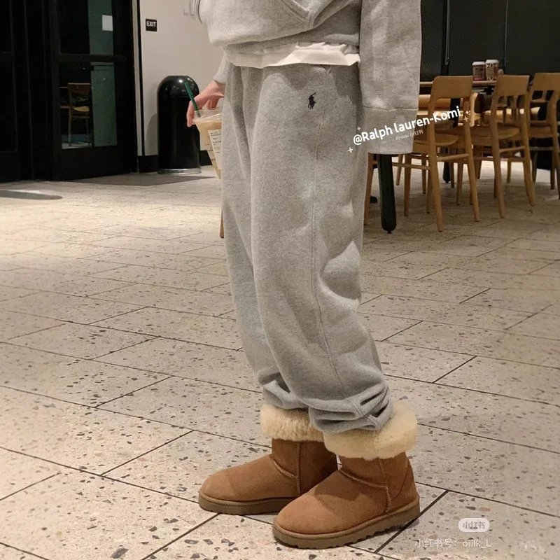 pugongying 高品跨境外贸十色拉夫RL基础款小马刺绣Logo束口卫裤男女款休闲裤 3