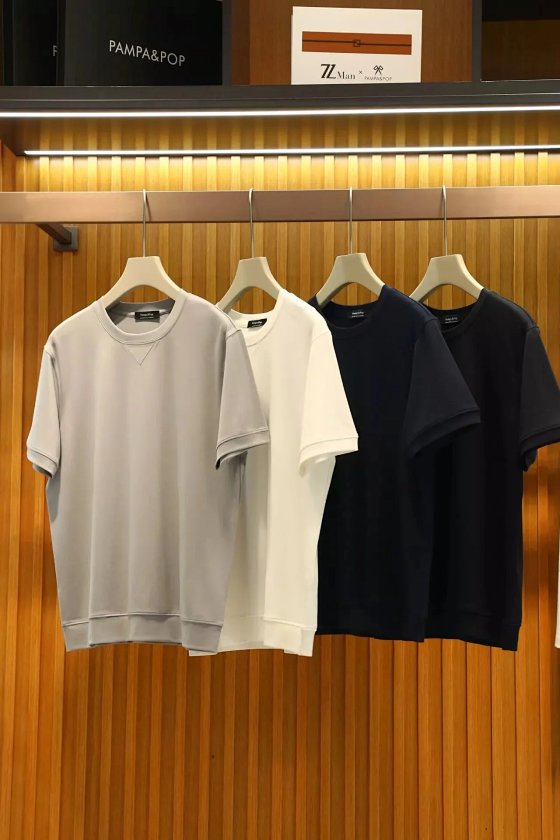 【3298】A21688 Italian Old Money Style! Mercerized Sea Island Cotton! Summer Men's Luxury Casual Solid Color Short Sleeve T-Shirt