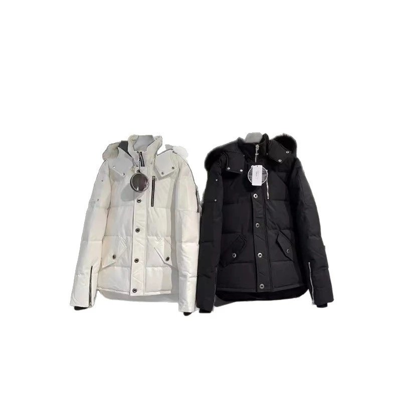 Unbranded Down Jackets Hooded fur-trim puffer jacket with flap pockets image 5
