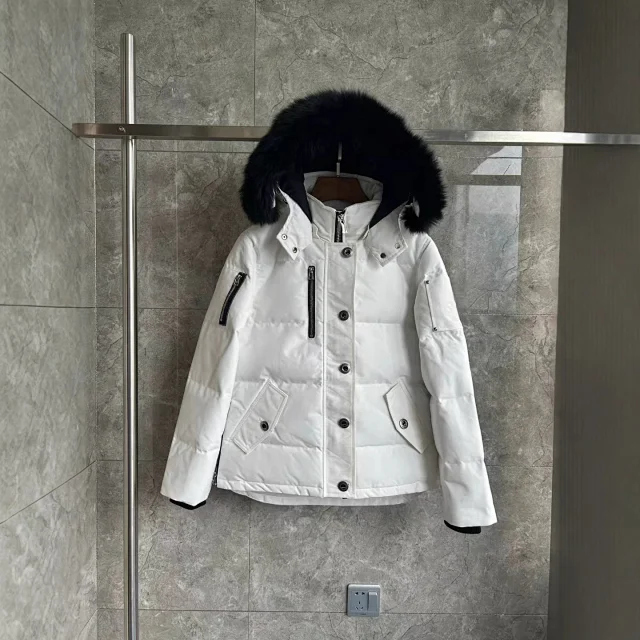 Unbranded Down Jackets Hooded fur-trim puffer jacket with flap pockets product detail image 6