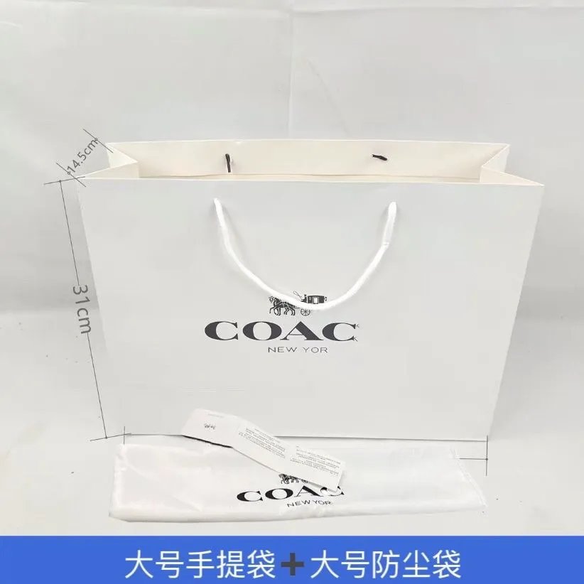 White and large tote bag+large dust bag/gift thank-you card
