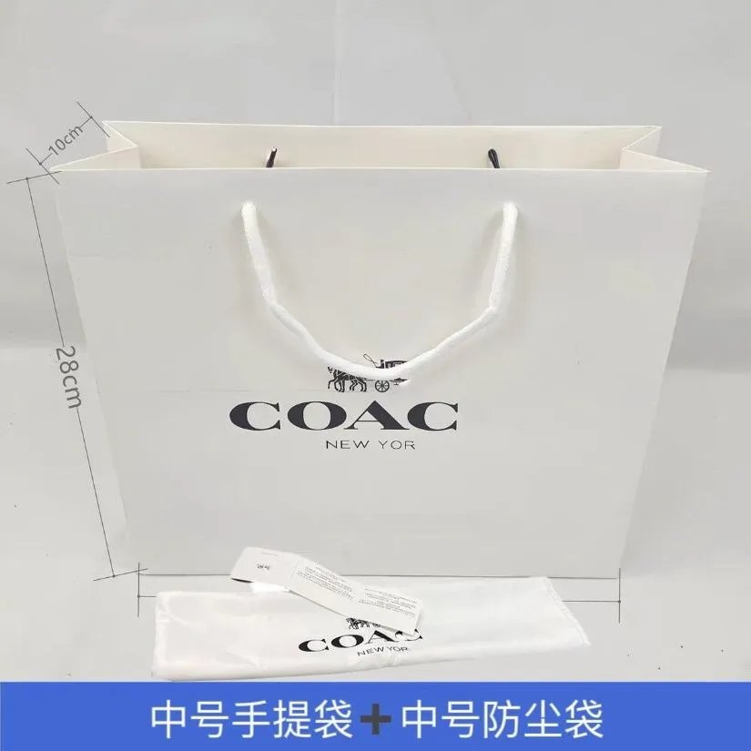 White medium tote bag+small dust bag/complimentary thank-you card