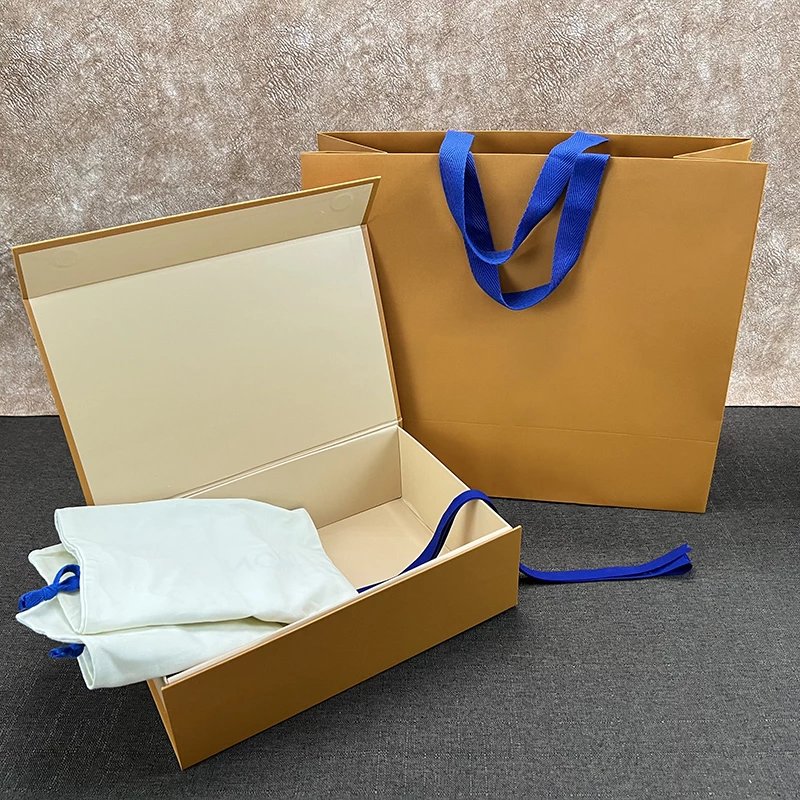 Mini gift box + paper bag + dust bag/set, size 28*18*8cm