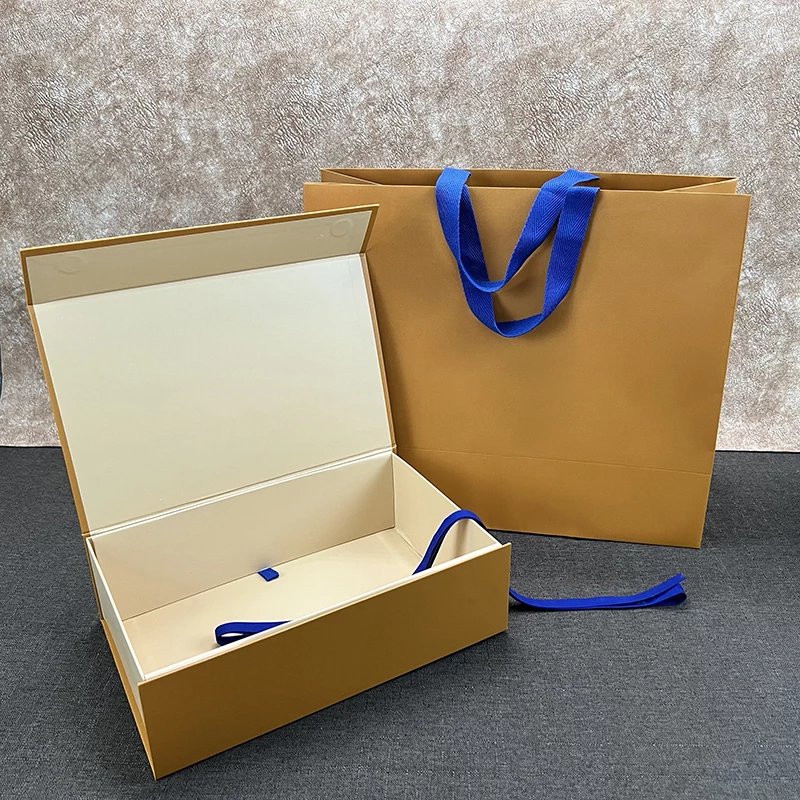 Scarf/shirt gift box + paper bag + ribbon, size 28*18*8cm