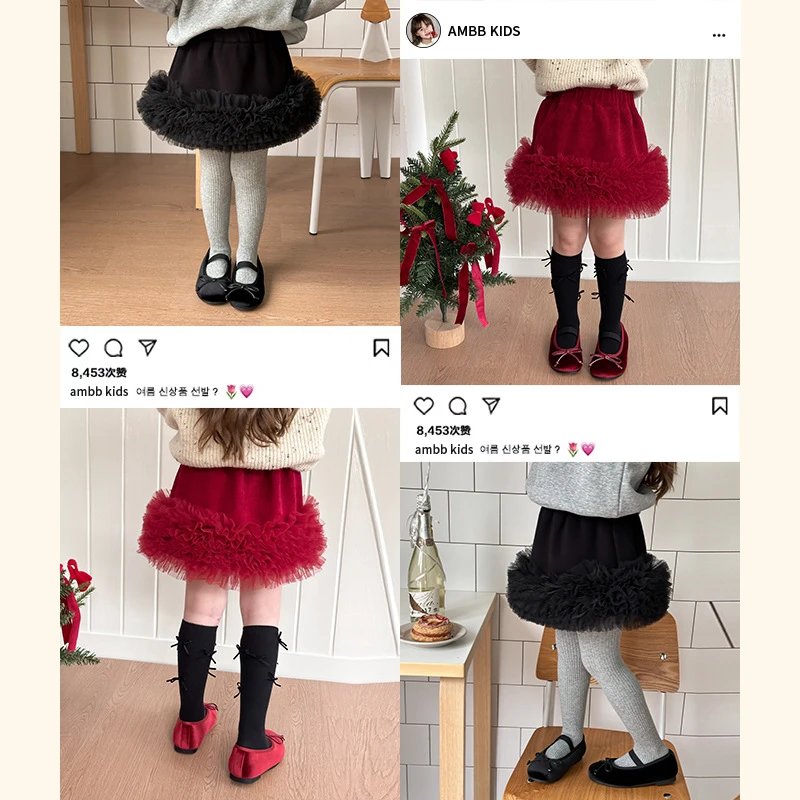 "Christmas New Year Style" can be worn up to 160❗️Mom closes her eyes and enters❗️Baby girl's Christmas and New Year shirt plus velvet tulle skirt 59 yuan with free shipping to create a sense of ceremony!