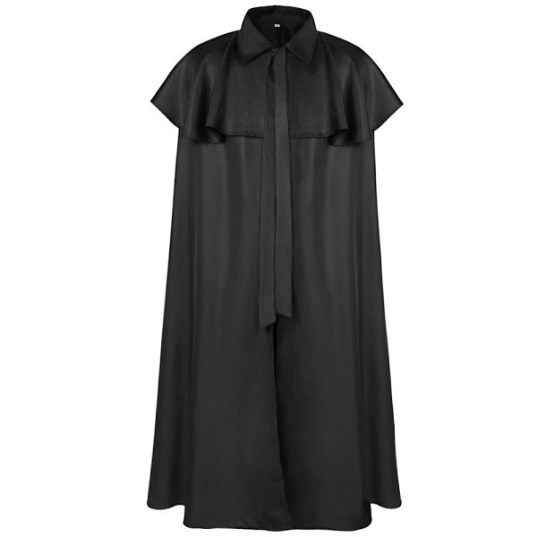 Design Cape-Style Shirt Dress Black product listing in Litbuy spreadsheet finds
