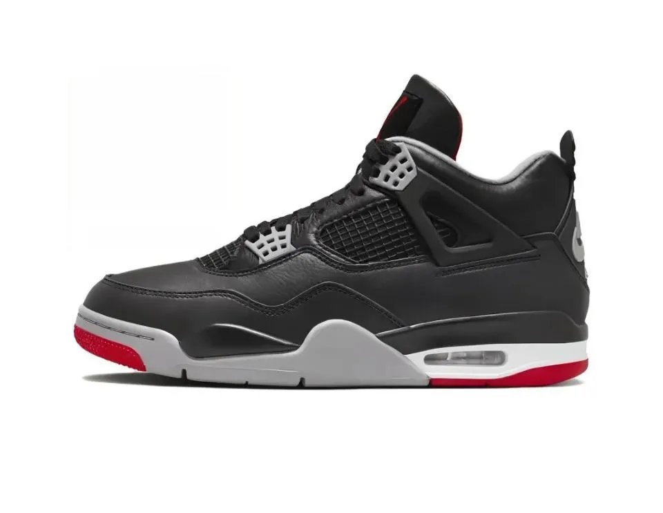 AJ4- Black Grey Red