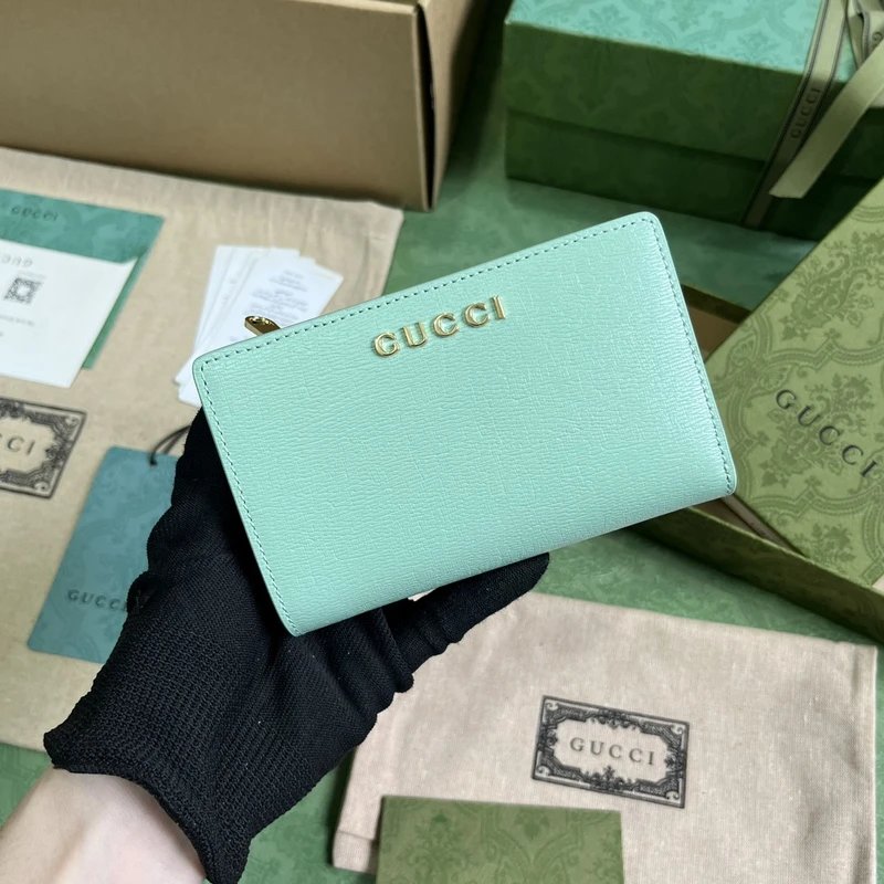 Gucci GG Marmont Mini Wallet Pink Leather Short Wallet - 9