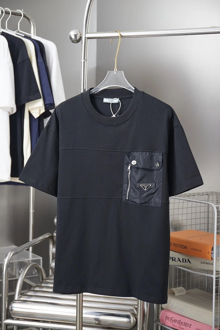Prada T-Shirts Crew-neck short-sleeve graphic and textured designs — 67