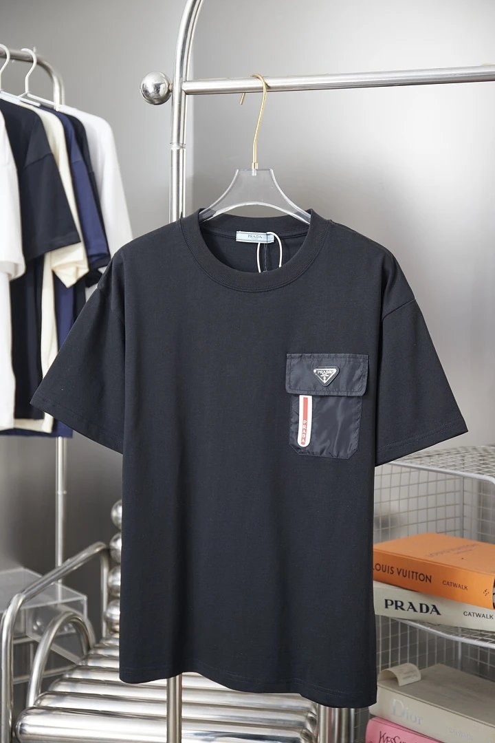 Prada T-Shirts Crew-neck short-sleeve graphic and textured designs — 70