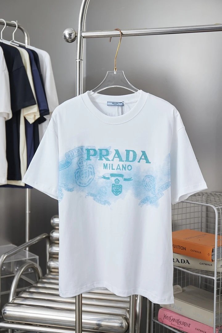 Prada T-Shirts Crew-neck short-sleeve graphic and textured designs — 72