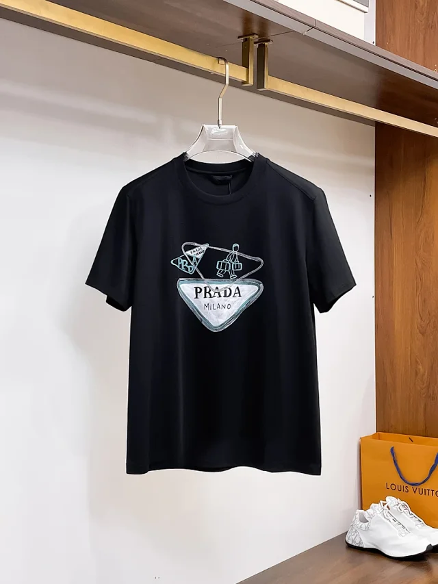 Prada T-Shirts Logo Triangle Design product detail image 10