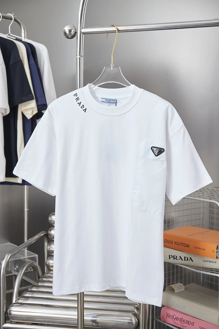 Prada T-Shirts Crew-neck short-sleeve graphic and textured designs — 66