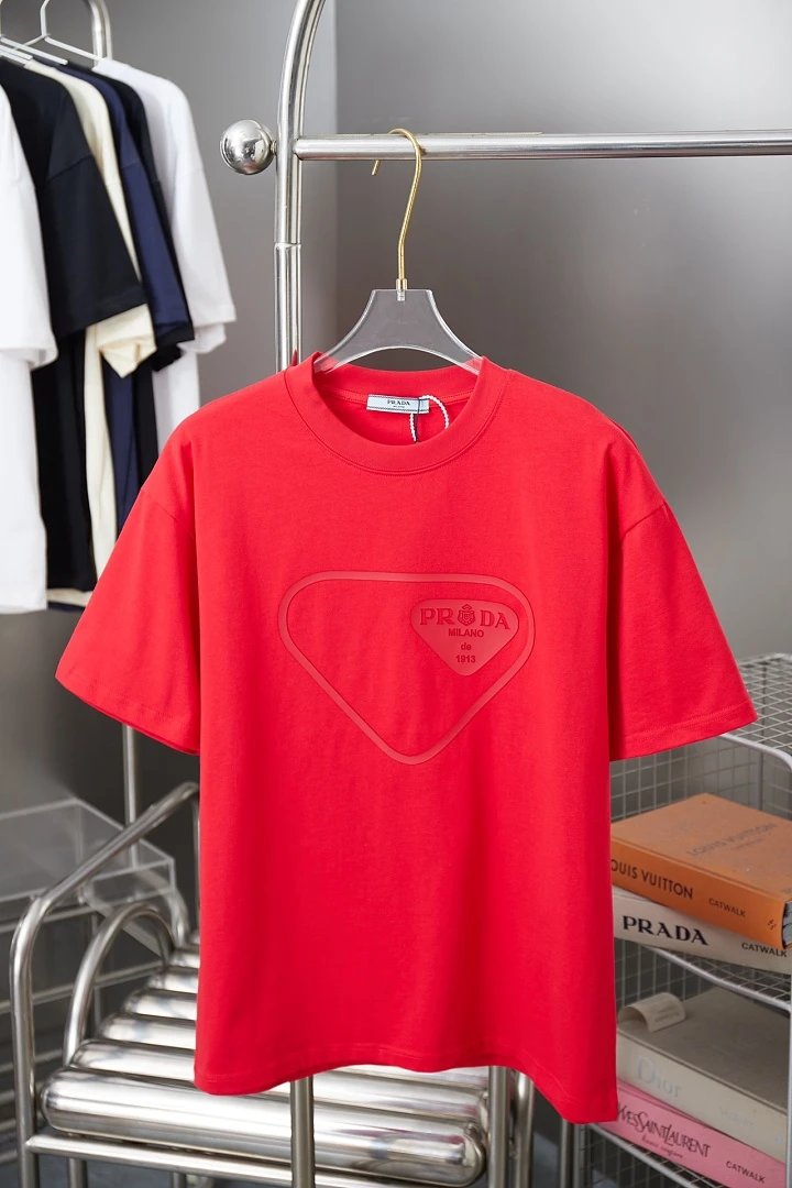Prada T-Shirts Crew-neck short-sleeve graphic and textured designs — 53