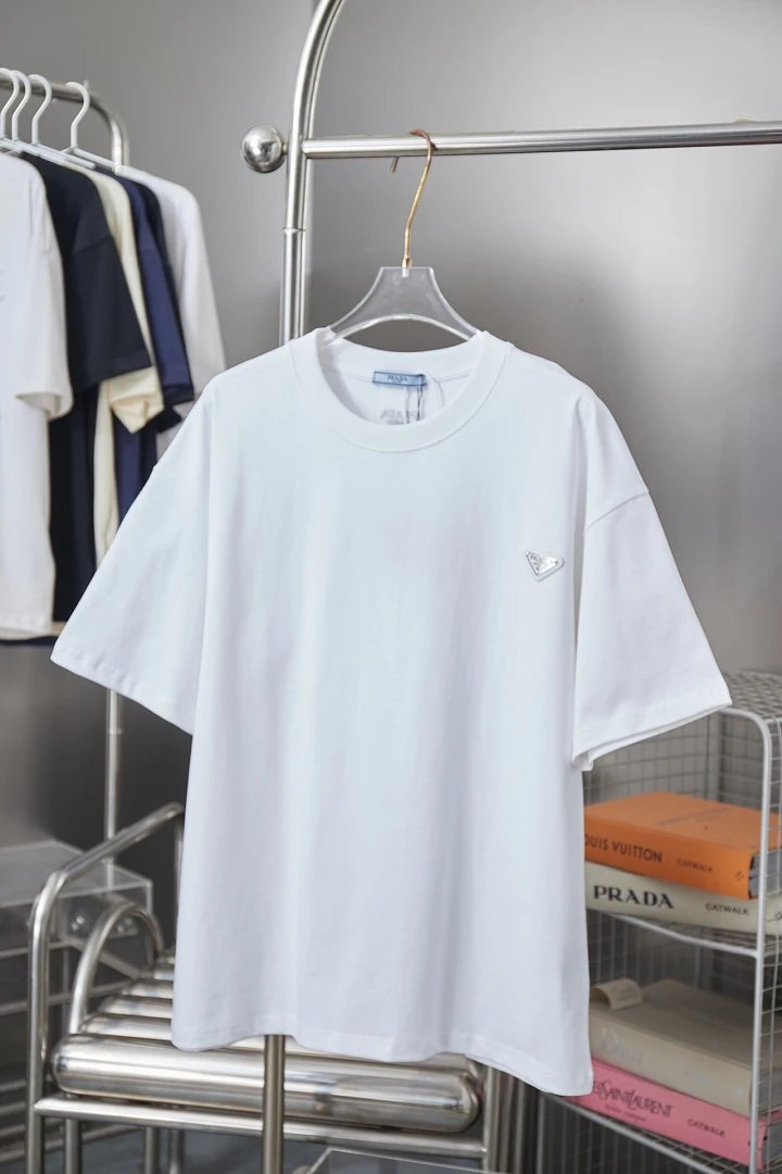 Prada T-Shirts Crew-neck short-sleeve graphic and textured designs — 71