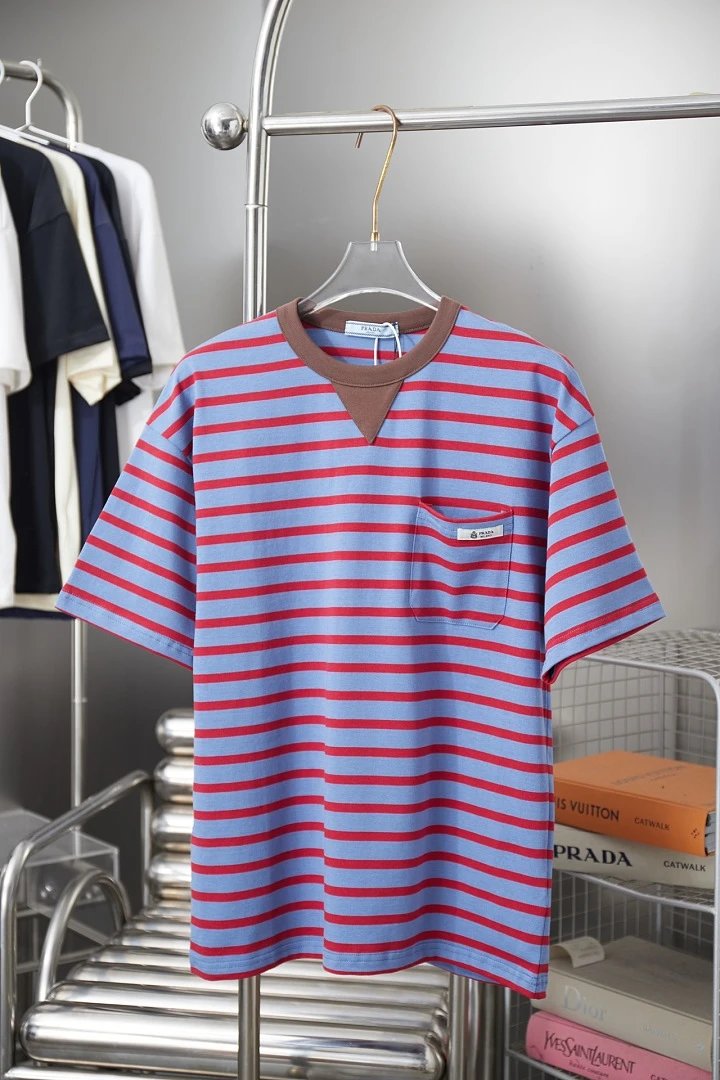 Prada T-Shirts Crew-neck short-sleeve graphic and textured designs — 54
