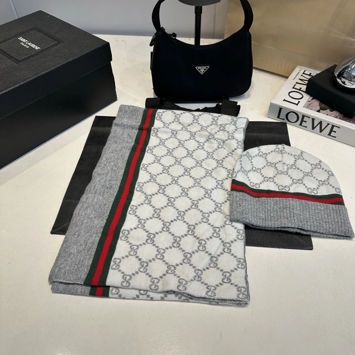 1:1 l*v beanie hat/scarf set 2