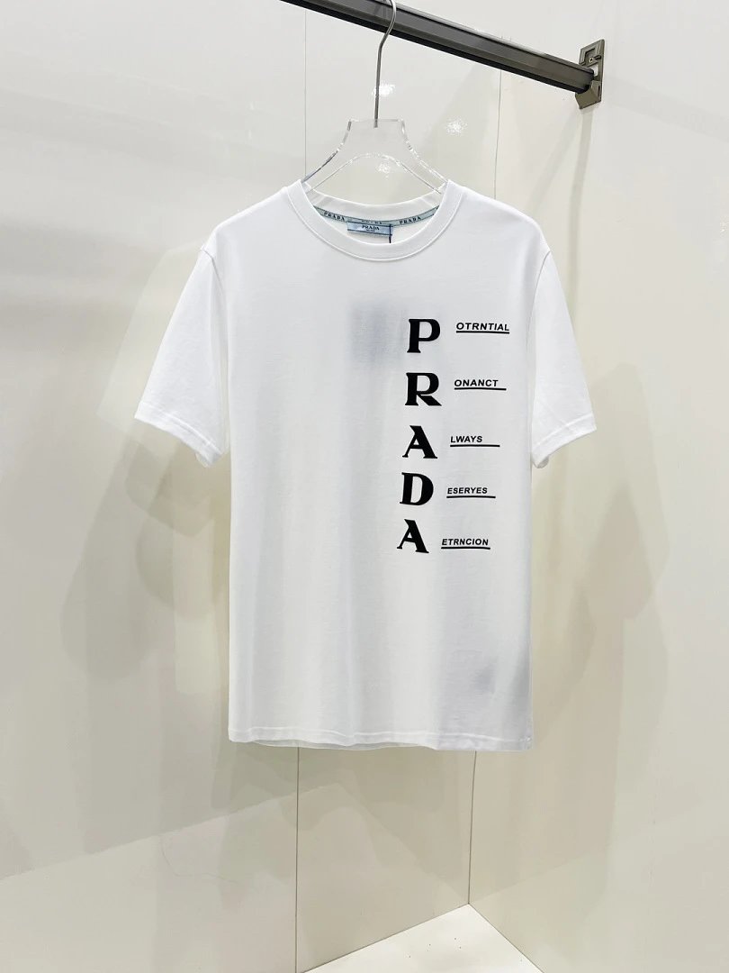Prada T-Shirts Crew-neck short-sleeve graphic and textured designs — 76
