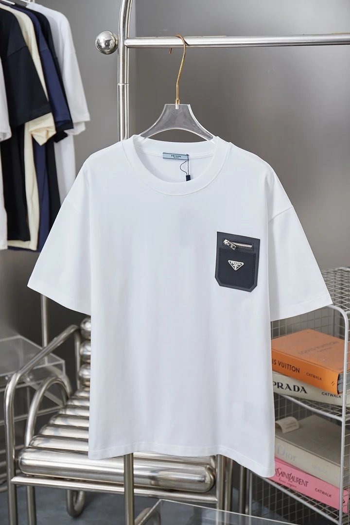 Prada T-Shirts Crew-neck short-sleeve graphic and textured designs — 59