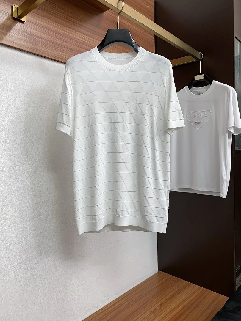 Prada T-Shirts Crew-neck short-sleeve graphic and textured designs image 7
